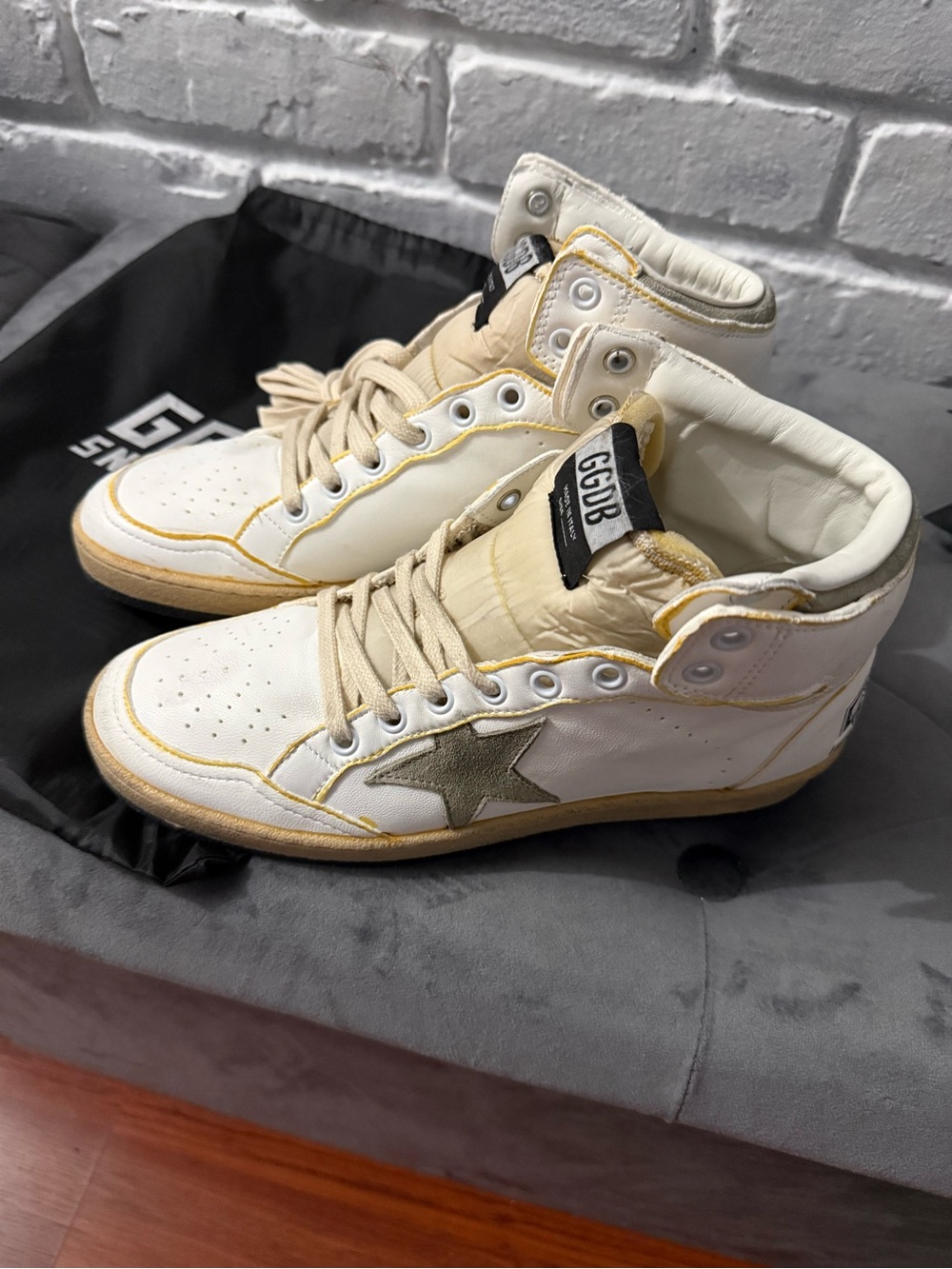 Golden Goose women White High-Top Sneakers with Gold Star